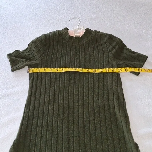 Bonnie Jean Green Ribbed Sweater Dress Juniors Sz 16 - Picture 3 of 5